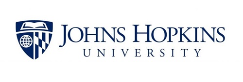 Johns Hopkins University logo in blue with the seal